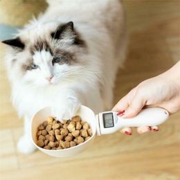 Pet Food Measuring Scoop with Digital Display Weighting Spoon Cats Dog Supply Drink Feeder Portable Kitchen Tool Scale Cup YL5 Y200922