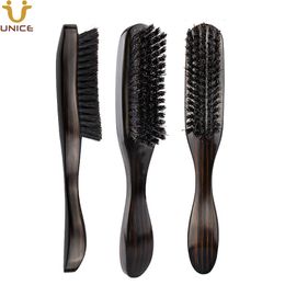 Brush for Beard Hair Whiskers Moustache MOQ 100 PCS Good Quality Customized LOGO Wood Handle with Boar and Nylon Mixed Bristle Brushes Medium Hardness