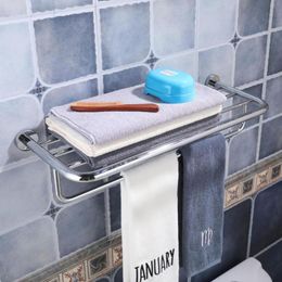 Towel Racks Stainless Steel Bathroom Holder Organizer Wall-mounted Rack Home El Wall Shelf Quality 50/60CM