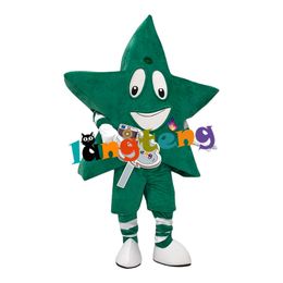 Mascot Costumes1223 Green Five-Pointed Star Holiday Mascot Costume Business Professional