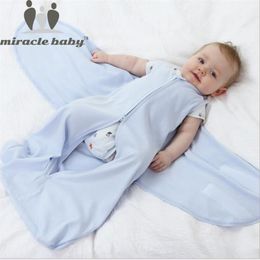 Miracle Baby 60cm 100% Cotton Sleeping Bag Infant Sleepsacks born Swaddle Wrap Anti Tipi Quilt 0-6 Months 211023
