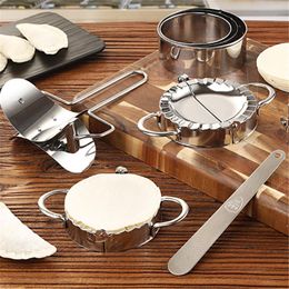Baking & Pastry Tools 1PC Stainless Steel Dumpling Mold Maker Machine Dough Circle Roller Wrapper Cutter Home Kitchen Pie Pizza