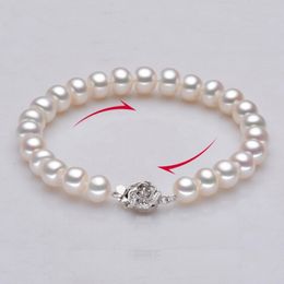 Sinya s strand bracelets for women with high Lustre natural freshwater 9-10mm fine pearl Jewellery
