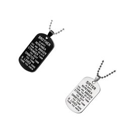 Pendant Necklaces Trendy Family Necklace Women Men Stainless Steel Sister Brother & Pendants Female Gift 2021