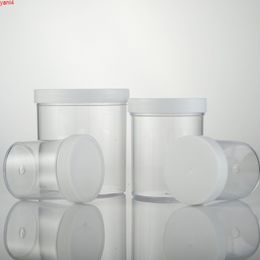 Vaso di plastica trasparente da 120G 200G 400G 24 pezzi / lotto con coperchio bianco, barattolo di crema di fango di cristallo, contenitore di imballaggio