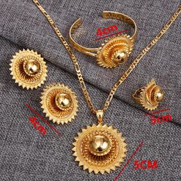 Earrings & Necklace Bangrui Ethiopian Ethnic Jewellery Sets Necklaces/Earrings/Ring/Bangle Gold Colour African Habesha Wedding Gift Eritrea