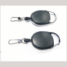 DHL Retractable Pull Key Ring Chain creative Lanyard keychain Holder Steel wire rope buckle Key chain bag car accessories Party ZZD8867