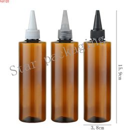 100ml Lotion Bottles Cosmetic Pointed Cap Pet Plastic Bottle Shampoo Empty Perfume Storage makeup 3.5OZ brown Refillable Bottlesgood qty