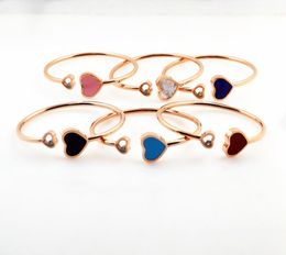 Loving-Heart Shell Bangle Titanium Steel rose gold high Quality Bracelet&Bangle Jewelry