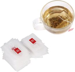 100pcs Disposable Tea Bags Filter Pouch Food Grade Nylon Draw Line Scented Teas Seasoning Soup Bag Filters
