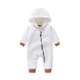 Småbarn Baby Boys Jumpsuits Kids Rompers Children Clothing Autumn Clothes Set 0-2 år Lägg till Veet för att hålla varm krypande kostym