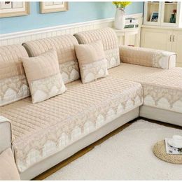 Sofa Cushion Non-slip Cover Protector Chaise Four Season Universal Stretch Corner Towel 1/2/3/4-seater for Living Room 211116