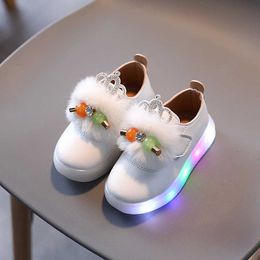 Size 21-30 Baby Toddler Glowing Shoes Children Led Breathable Shoes Boys Glowing Sneakers Girls Sneakers with Luminous Sole G1025