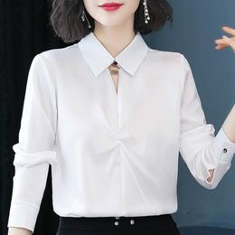 Womens Tops And Blouses Long Sleeve Office Ladies Tops Blouse Women Blouses Woman White Chiffon Blouse Plus Size Tops C149 210426