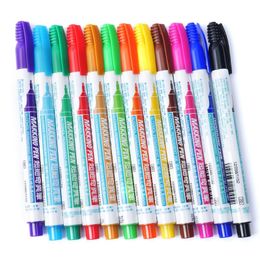 Highlighters 0.5 Mm 12 Colours Marker Pen Extra Fine Alcohol Base Ink Permanent Mark On Film/wood/cloth/metal/glass School Office Supplier