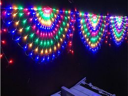 3X0.5M 3 Peacock Shows LED Window Curtain Fairy String Light Wedding Party Christmas LED Net Mesh Lights Garland