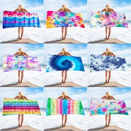 Tie Dye Beach Towel Rectangle 150*75 cm Superfine Fiber Towels Fabric Material Water Absorption Bath Cover for Adult