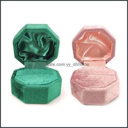 Jewellery Packaging & Jewelryjewelry Pouches, Bags Antique Octagon Veet Ring Box Single Display Holder With Lid For Wedding Ceremony K3Nd Drop