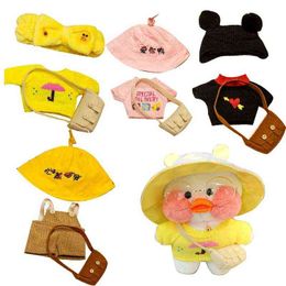 Cloths For 30cm LaLafanfan Cafe Duck Dog Alpaca Pig Rabbit Cartoon Stuffed Dolls Accessories Suit For 30cm Animal Doll Y211119