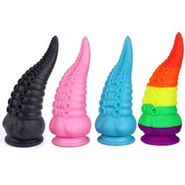 NXY Dildos Anal Dildos Liquid Silicone Octopus Dildo for Women Men Huge Butt Plug Soft Sex Toys Shop 0105