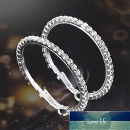 100mm Large Crystal Hoop Earrings Fashion Simple Round Shiny CZ Earring Jewellery For Women Party Statement Gift