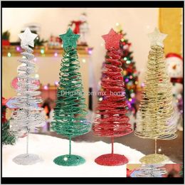 Decorations Festive Party Supplies Home & Gardenzz- Artificial Mini Christmas Tree Tabletop Decoration Iron Crafts Window Restaurant Front De