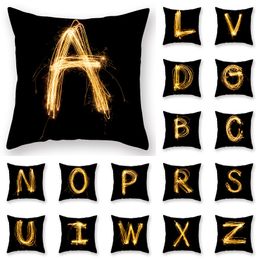 Letter A-Z Pillow Case Creative Car Cushion Cover Office Home Pillowcase