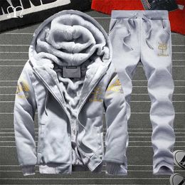 Men Sportswear Sets Autumn Winter Long Sleeve Hoodies+Pants Casual Male Tracksuit Men's Brand Clothing Two Pieces Sweatsuit 4XL 211109