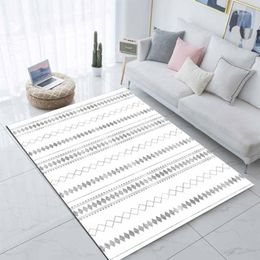 Carpets Else White Grey Ethnic Bohemian Morrocan 3d Print Non Slip Microfiber Living Room Modern Carpet Washable Area Rug Mat1