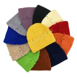 Hip hop style knitted Winter hat for men and woman Fashion Beanie Cap Warm fisherman hat Solid Colour Bonnet