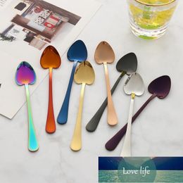 Spoons Rainbow Heart Shape Small Dessert Coffee Sugar Honey Ice Cream Tools Stainless Steel Dinnerware Milk Scoops1