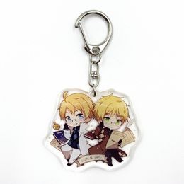 Axis Powers Anime Keychain Girls Arthur Kirkland Acrylic Figure Key Chains Cartoon Cute Double Sided Pendant Jewellery Llaveros