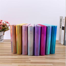 A6 Laser Notebook Binder notepad 19*13cm Loose Leaf Notebooks 8 Colours without Paper PU Faux Leather Cover File Folder Spiral Planners