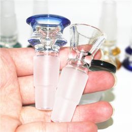 14&18mm 2 in 1 Glass slide bowl for glass bong hookah bowls with Colourful handle funnel male Smoking Accessories Water Pipe heady Bongs