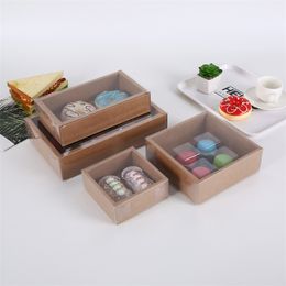 Gift Transparent Biscuit Pastry Box Gift Retro Kraft Paper Cover Baking Packaging Boxes Gifts Box Customised 570 V2