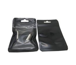 100pcs Clear/Black Plastic Zipper Ziplock Bag Hole Zip Lock Reclosable Zip Lock Retail Transparent Packaging Pouch