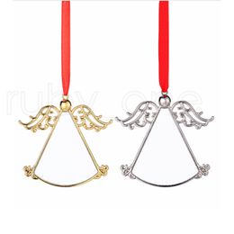 Sublimation Blanks Angle Car Pendant Party Favour Angels Wing Silver Gold Decoration Hanging Charm Ornaments Automobiles Interior ZZE8299