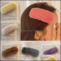 & Jewellery Jewelrykorea Style Plush Faux Rabbit Fur Hairpin Women Girls Clips Pins Barrettes Ornaments Headdress Hair Aessories Drop Delivery