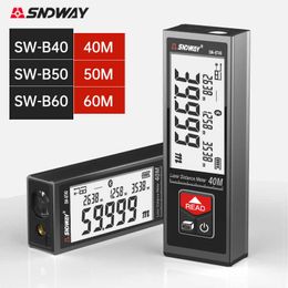 SNDWAY Laser Rangefinder Handheld Laser Distance Metre 40M 50M 60M Segment LCD Digital Display Electronic Laser Tape Measure 210719