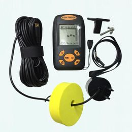 Fish Finder Detector Ultrasonic Cable Cluster Shoal Of Fishfinder Fisher 30-1000MHZ Without Battery (Black)