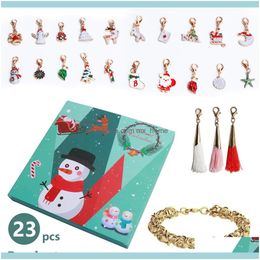 Decorations Festive Party Supplies Home & Gardensnowman Advent Countdown Calendar Diy 24 Days Charms Bracelet Beads Set Surprise Box For Wom
