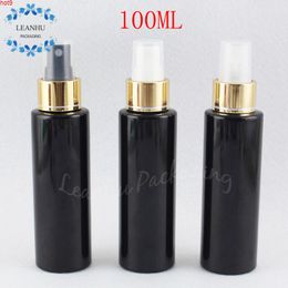 100ML Black Plastic Bottle With Gold Spray Pump , 100CC Makeup Sub-bottling Cosmetic Water / Toner ( 50 PC/Lot )good qty