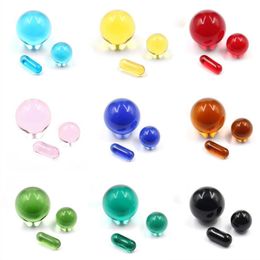 DHL Colourful Quartz Pearl Pill Set OD 12mm 20mm Insert Smoking Spinning Dab Bead Ball 6*15mm Capsule For Nail Banger Oil Rig Terp Slurper