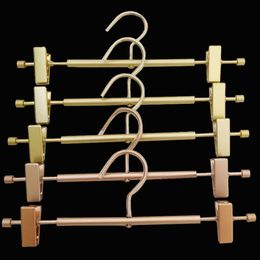 Wholesale Black Rose Gold Metal Pants Skirt Slack Hangers with Clips Hanger Rack Clothing Store Wardrobe Organizer A217292