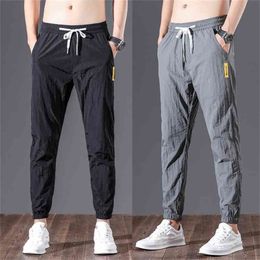 kksky Spring Joggers Pants Men Breathable Pencil Fashion Streetwear Trousers Nylon Oversized Korean Style Clothing 210715