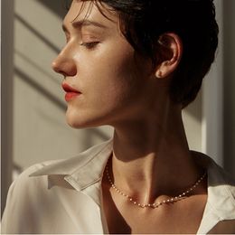 Fashion Pearl Choker Necklace Women Cute Girl Gold Color Single Layer Chain Pearl Pendant Collar Korea Jewelry Woman 2020 Collar Y0309