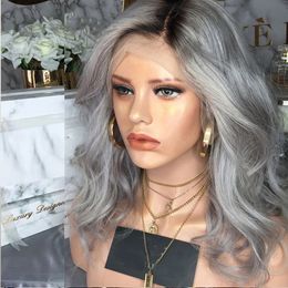 Coloured Grey Human Hair Wig 13x6Lace Front Humans Hairss Wigs Transparent Lace Body Wave Brazilian Hairs 613 Laces Frontal Wig For Women