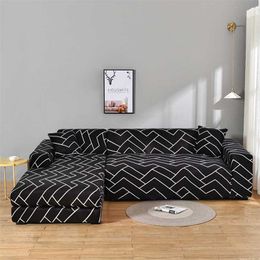 Geometric Sofa Cover Couch Cover Elastic Sofa Covers for Living Room Corner L Shaped Chaise Longue Armchair Sofa Slipcover 211102
