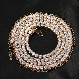 Europe and America New Fashion 4mm Gold Silver Plated Bling CZ Tennis Chain Beltchain for Girls Women