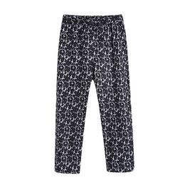 BLSQR Loose Ladies Leopard Print Trousers High Waist Pants Vintage Spring Women Female 210430